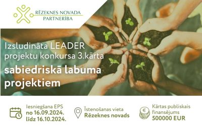 Izsludināta LEADER projektu konkursa 3. kārta sabiedriskā labuma projektiem