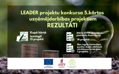 LEADER projektu konkursa 5.kārtas rezultāti