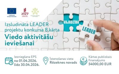 Izsludināta LEADER projektu konkursa 8. kārta viedo aktivitāšu ieviešanai